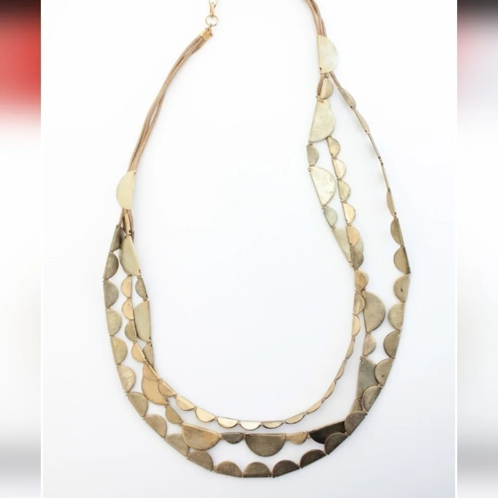 Roost Crescent Half Moon Necklace in Silver and Brass